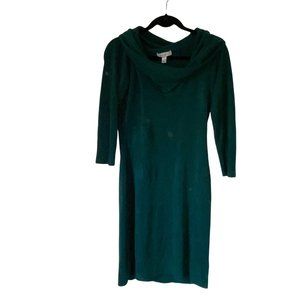 Dressbarn Oversized Cowl Neck Sweater Dress Green Large